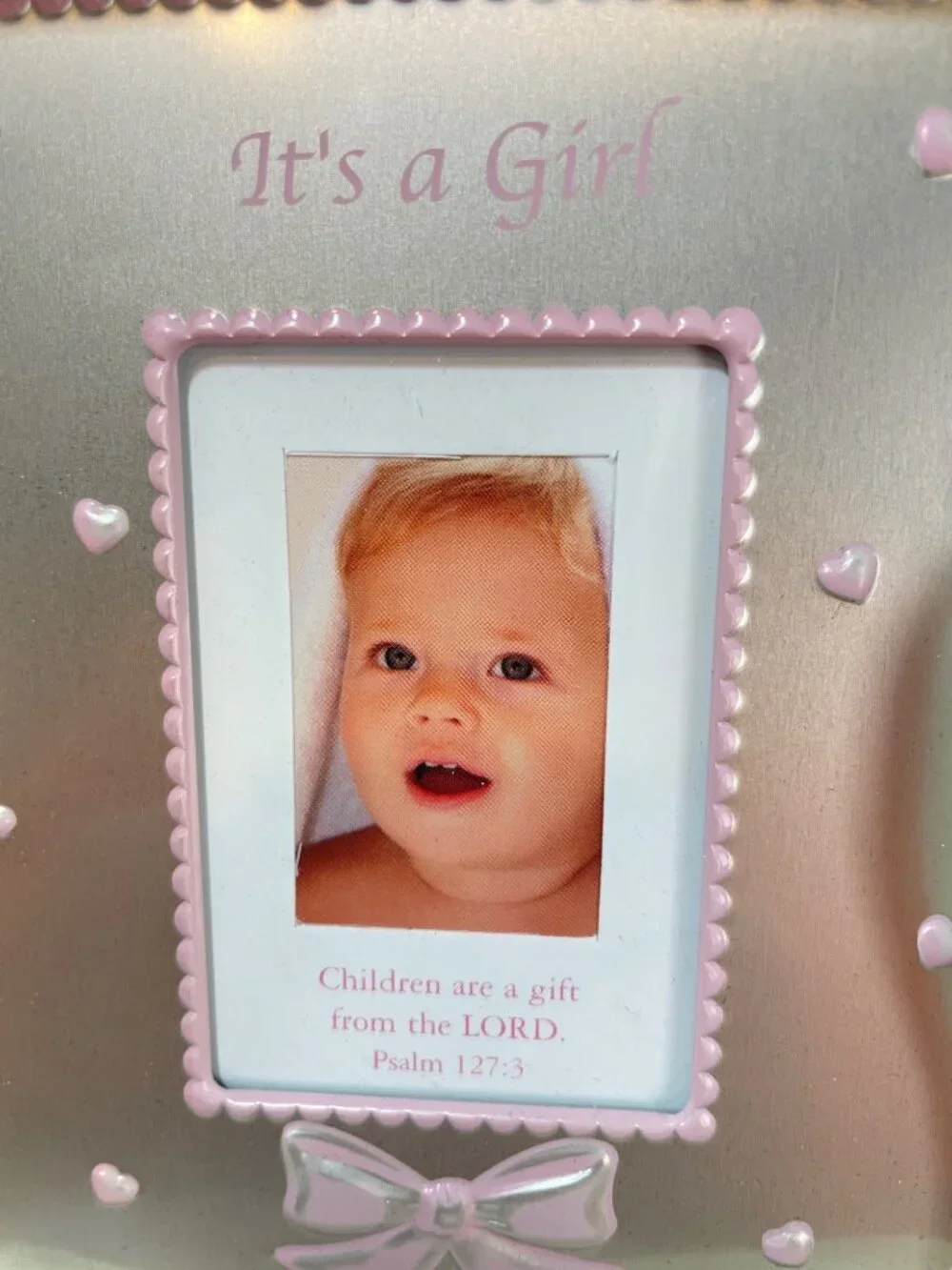 Vintage Baby Girl Frame w First Curl First Tooth Containers